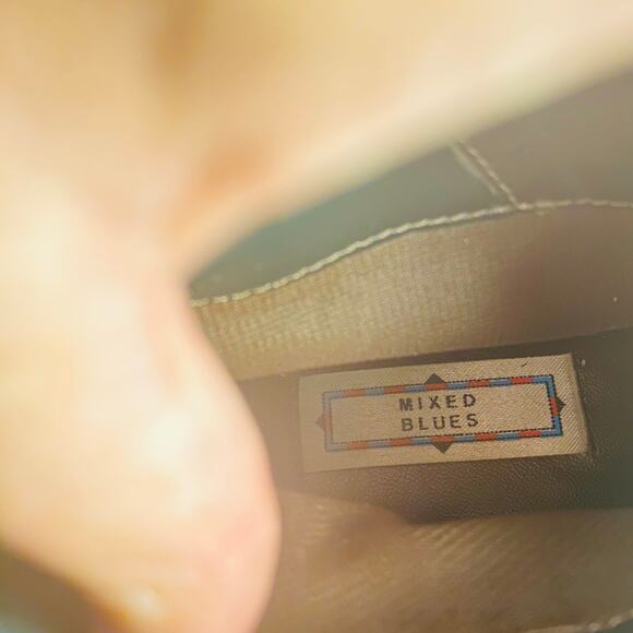 Vintage‎ Mixed Blues Brown Faux Leather Lace Up Ankle Booties Witchy Size 7 - Picture 2 of 6